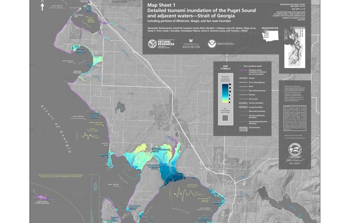 Garrison Washington State Map New Tsunami Maps Shows Potential Damage From Major Earthquake, Tsunami |  790 Kgmi