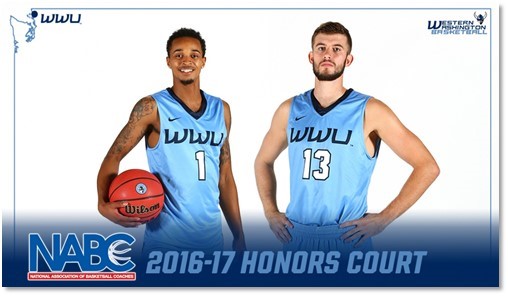 WWU’s Taylor Stafford & Evan Scholten named to the 2016-17 NABC Honors Court