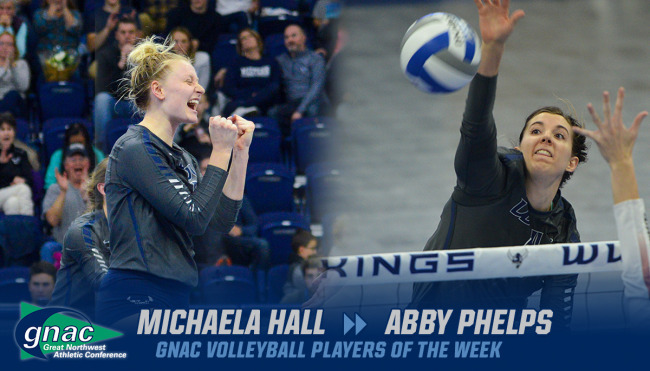 Phelps and Hall Sweep GNAC Volleyball Awards