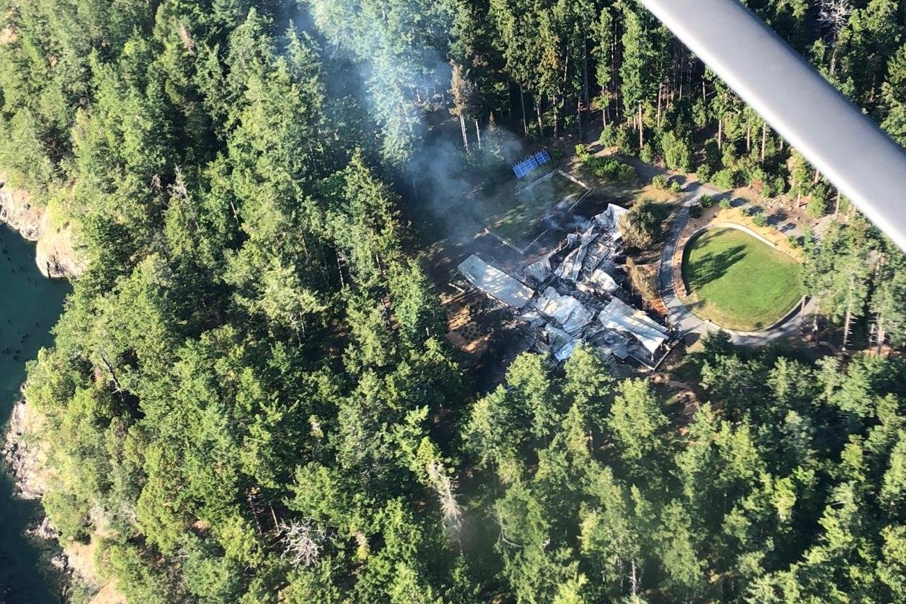Home on Trump Island burns down