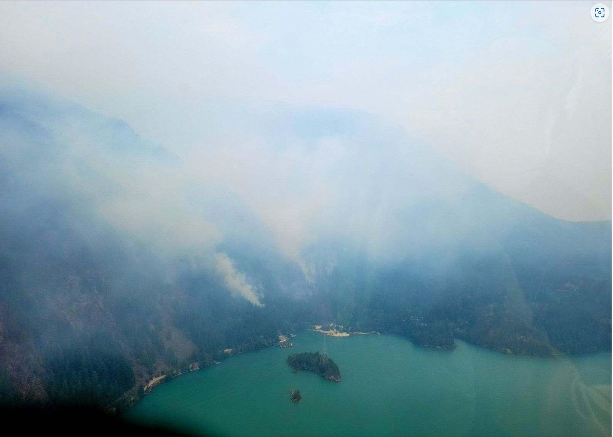 North Cascades Highway closed as fire near Diablo Lake persists