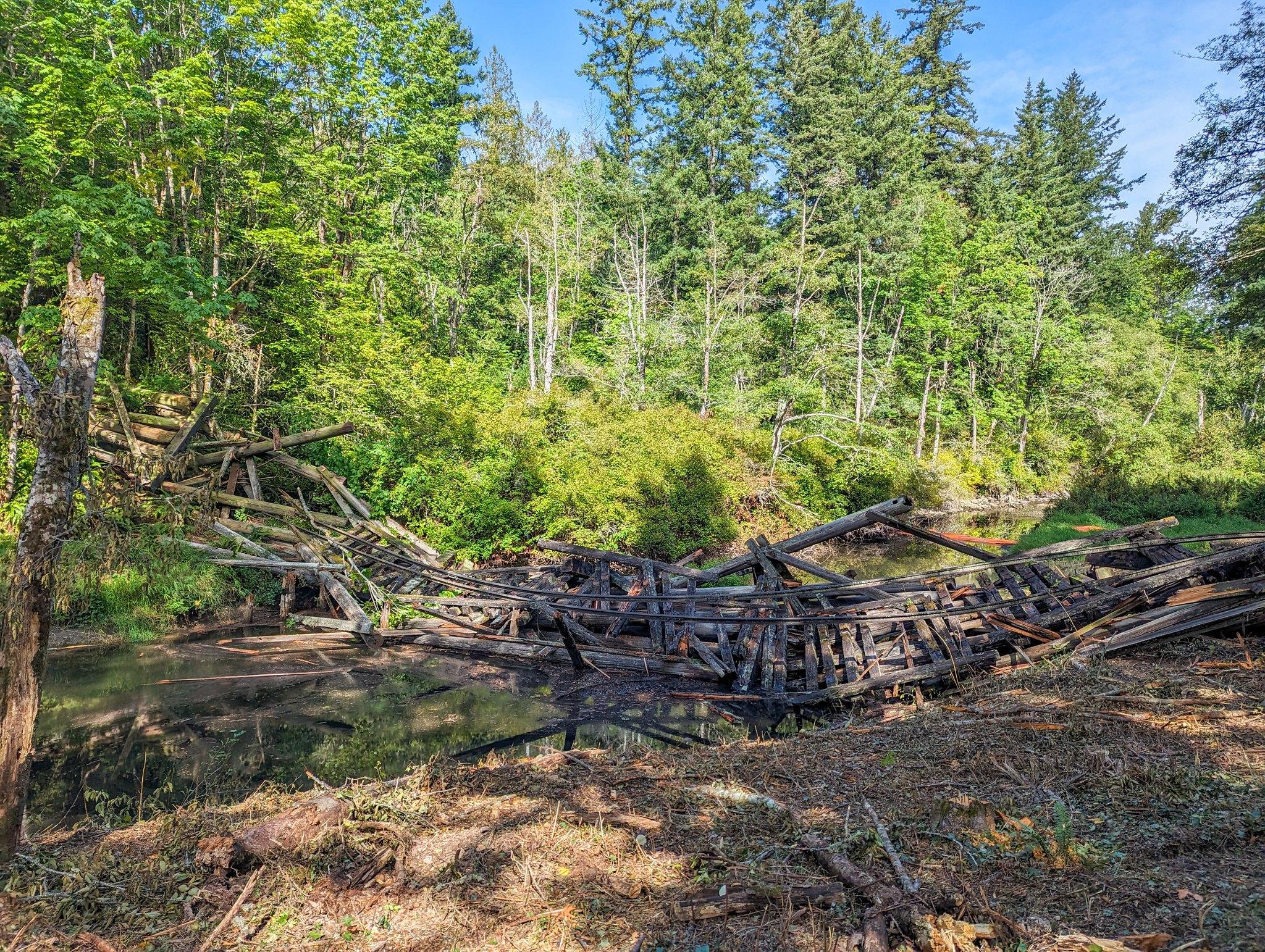 Historic railroad trestle safely taken down